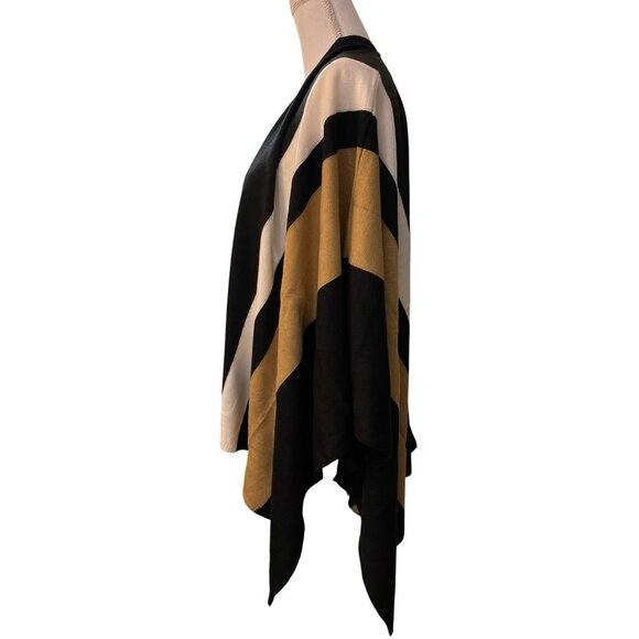 Parrish LA $148 Tan Black Stevie Poncho Sweater Wrap NWT - Picture 5 of 7